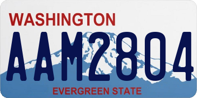 WA license plate AAM2804