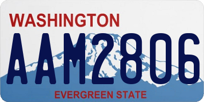 WA license plate AAM2806