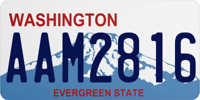 WA license plate AAM2816