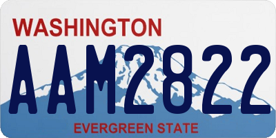 WA license plate AAM2822