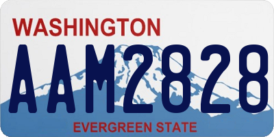 WA license plate AAM2828