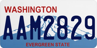 WA license plate AAM2829
