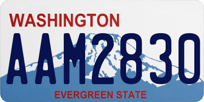 WA license plate AAM2830