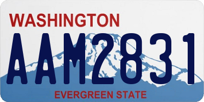 WA license plate AAM2831