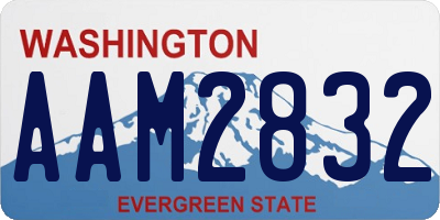 WA license plate AAM2832