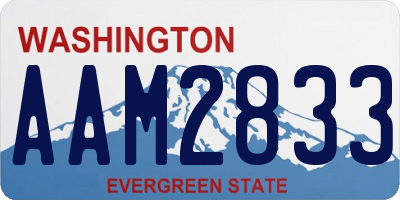WA license plate AAM2833