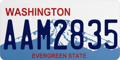 WA license plate AAM2835