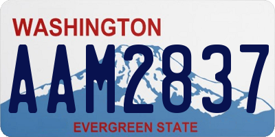 WA license plate AAM2837