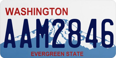 WA license plate AAM2846