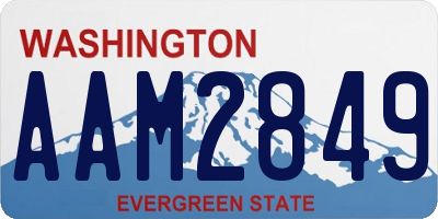 WA license plate AAM2849