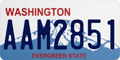 WA license plate AAM2851