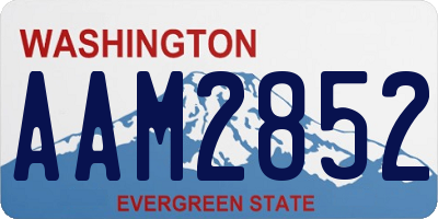 WA license plate AAM2852