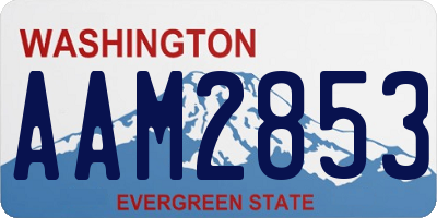 WA license plate AAM2853
