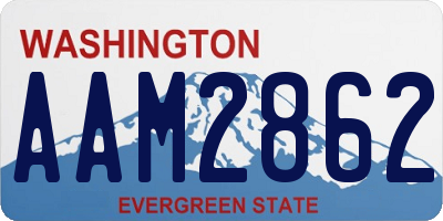 WA license plate AAM2862