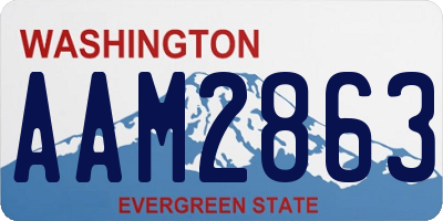 WA license plate AAM2863