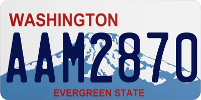 WA license plate AAM2870