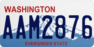 WA license plate AAM2876