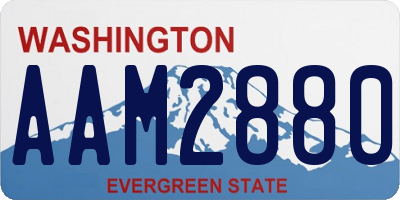 WA license plate AAM2880
