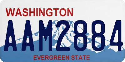 WA license plate AAM2884