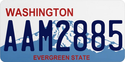 WA license plate AAM2885