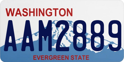 WA license plate AAM2889