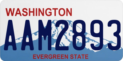WA license plate AAM2893