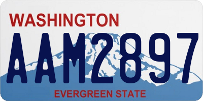 WA license plate AAM2897