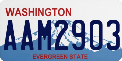 WA license plate AAM2903