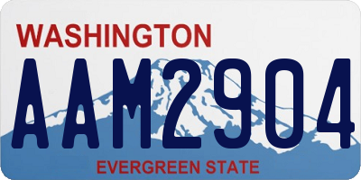 WA license plate AAM2904