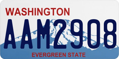 WA license plate AAM2908