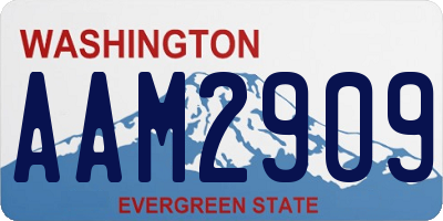 WA license plate AAM2909