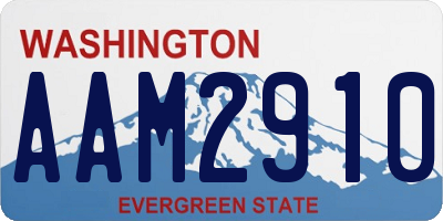 WA license plate AAM2910