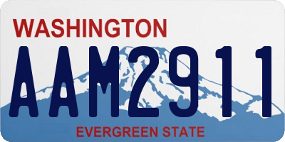 WA license plate AAM2911