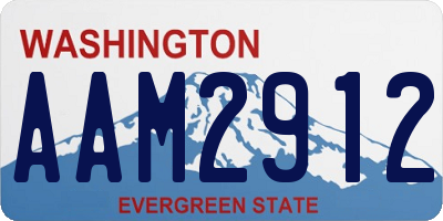 WA license plate AAM2912