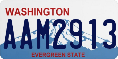 WA license plate AAM2913