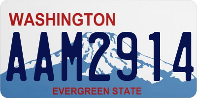 WA license plate AAM2914