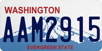 WA license plate AAM2915