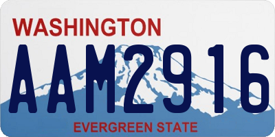 WA license plate AAM2916