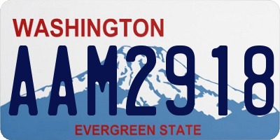 WA license plate AAM2918