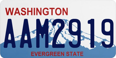 WA license plate AAM2919