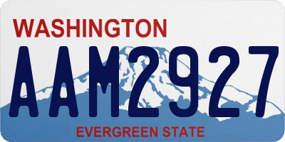 WA license plate AAM2927