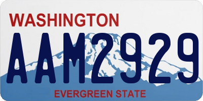 WA license plate AAM2929