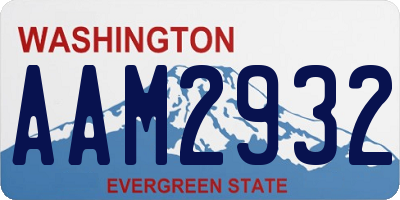 WA license plate AAM2932