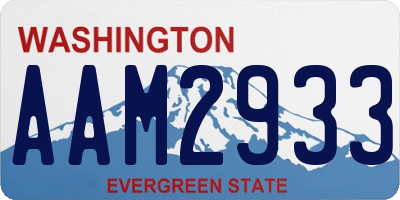 WA license plate AAM2933