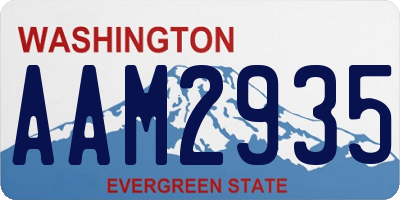 WA license plate AAM2935