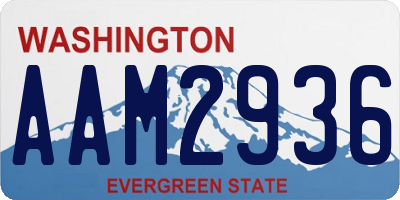 WA license plate AAM2936
