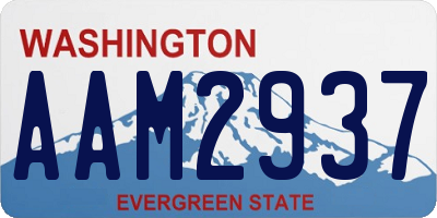 WA license plate AAM2937