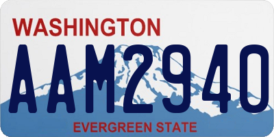 WA license plate AAM2940