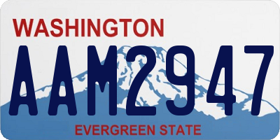 WA license plate AAM2947