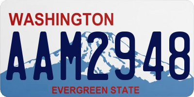WA license plate AAM2948